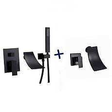 Змішувач для ванни Santep + змішувач для умивальника Santep чорний матовий