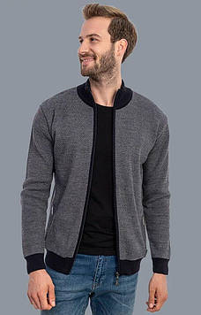 Чоловіча кофта на замку | Чоловічий кардиган сірий Туреччина 9077