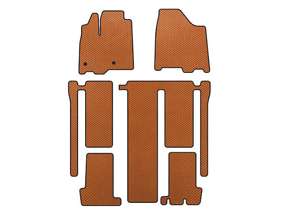 Килимки EVA  3 ряди  Помаранчевий  для Toyota Sienna 2010-2020 рр, фото 1