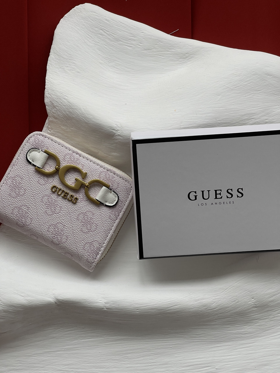 Жіночий гаманець Guess Dagan 4G logo мініпудровий Гесс, фото 1