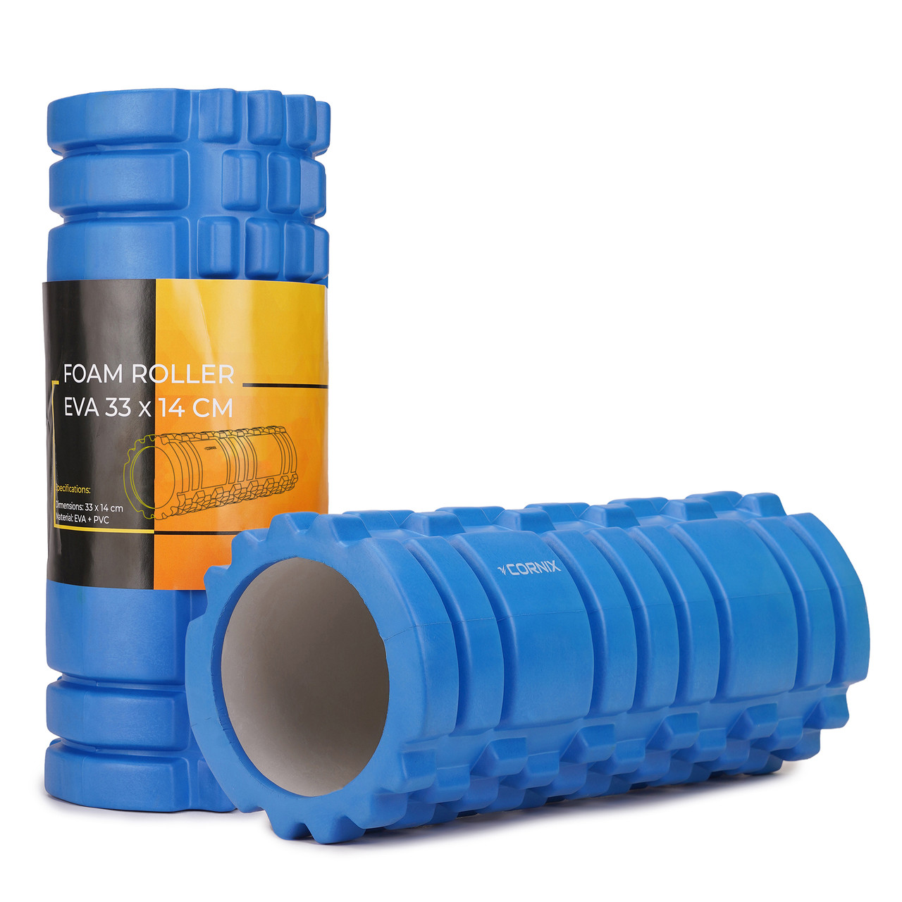 Масажний ролик Cornix EVA 33 x 14 см (валик, роллер) XR-0035 Blue