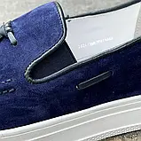 Сині лофери на білій підошві 42 розмір, фото 3