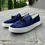 Сині лофери на білій підошві 42 розмір, фото 4