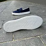 Сині лофери на білій підошві 42 розмір, фото 6
