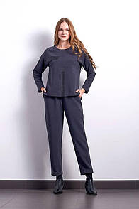Костюм жіночий брючний сірий дизайнерський стильний Деликат Modna KAZKA МКPR1912-1