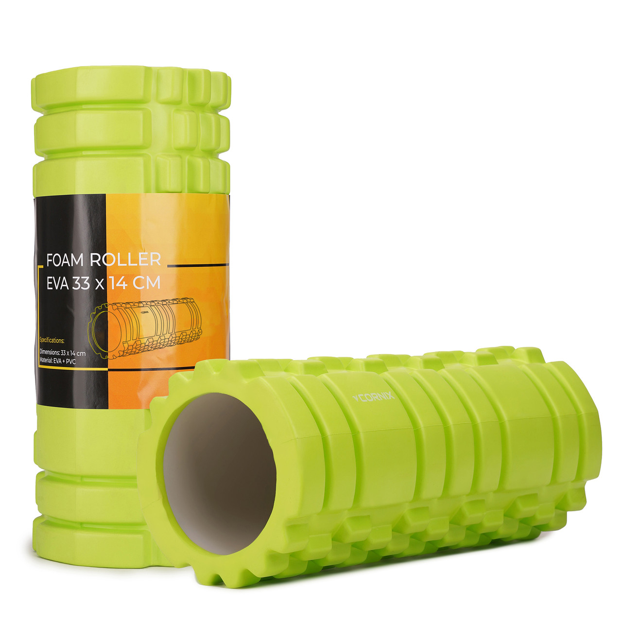Масажний ролик Cornix EVA 33 x 14 см (валик, ролер) XR-0034 Green Poland