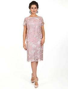 Плаття жіноче рожеве вечірнє до коліна MKENG0969