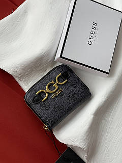 Жіночий гаманець Guess Dagan 4G logo міні чорний Гес