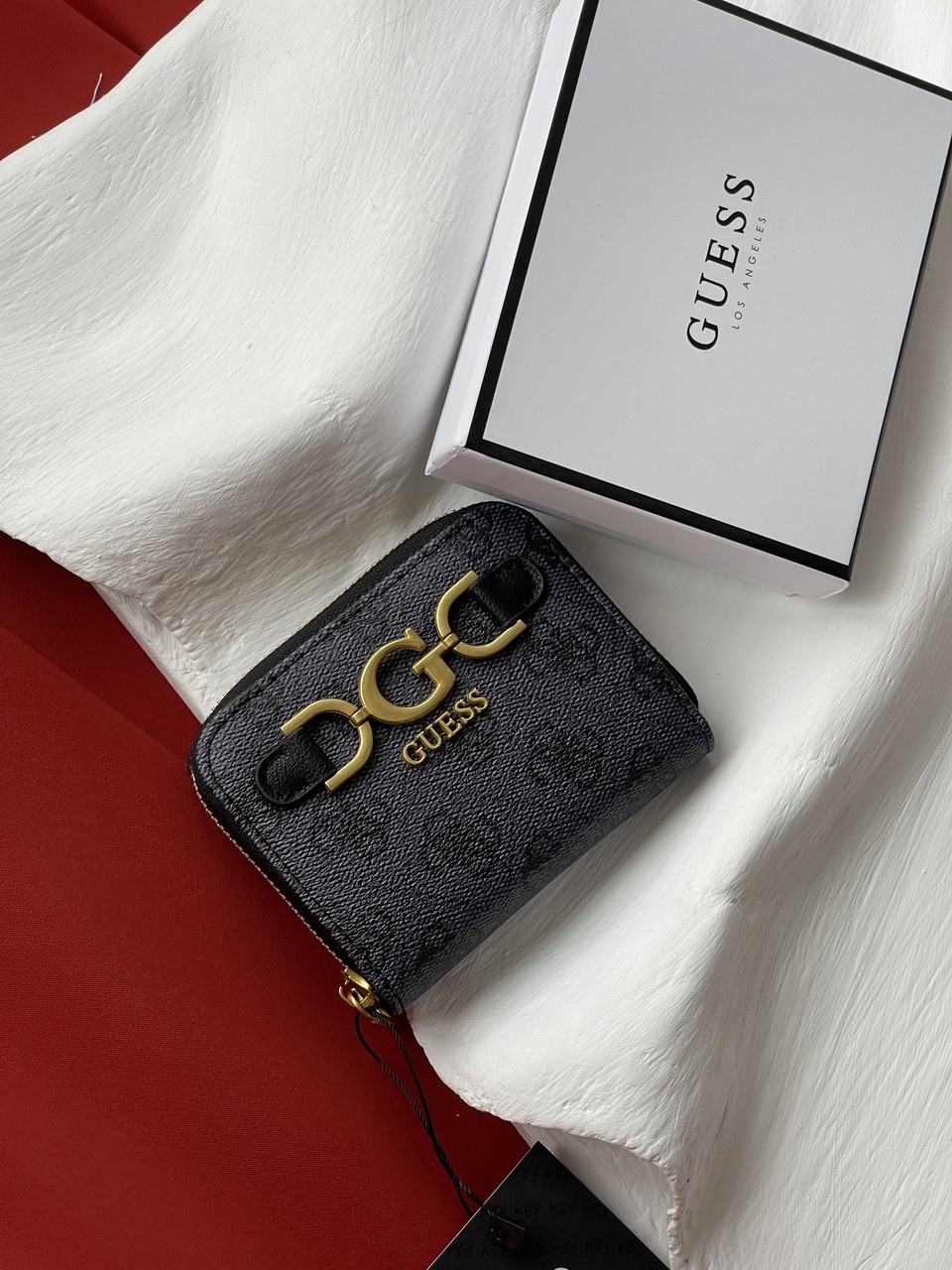 Жіночий гаманець Guess Dagan 4G logo міні чорний Гес, фото 1