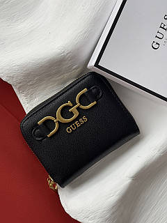 Жіночий гаманець Guess Dagan 4G logo міні чорний класичний Гесс