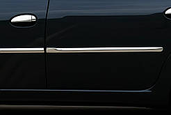 Молдинг дверний (4 шт, нерж.) OmsaLine - Італійська нержавійка для Renault Logan I 2008-2013 рр