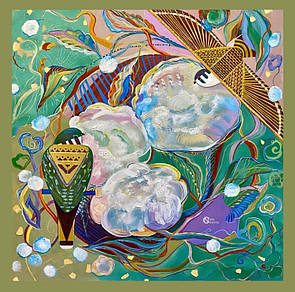 Хустка жіноча "Сокіл і бавовна" 50х50 см MKNCH100623-7