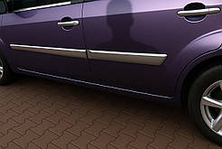 Молдинг дверний (4 шт, нерж) 2002-2005, OmsaLine - Італійська нержавійка для Ford Fiesta рр