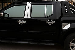 Хром на стійки (6 шт, нерж) для Nissan Navara 2006-2015 рр
