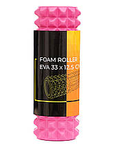 Масажний ролик Cornix EVA 33 x 12.5 см (валик, ролер) XR-0327 Pink, фото 2