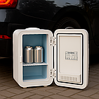 Автохолодильник 4л білий з дзеркалом та LED підсвічуванням компактний електричний для автомобіля та будинку, фото 2