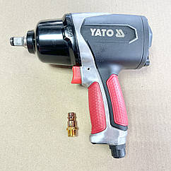 Гайковерт ударний пневматичний YATO: квадрат 1/2 раб. тиск — 6,3 Bar за 184 л/хв.YT-09524