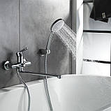 Змішувач латунний для ванни Lidz Astra 005 з поворотним виливом (з душовим гарнітуром) (k35) LDAST005CRM48088, фото 10