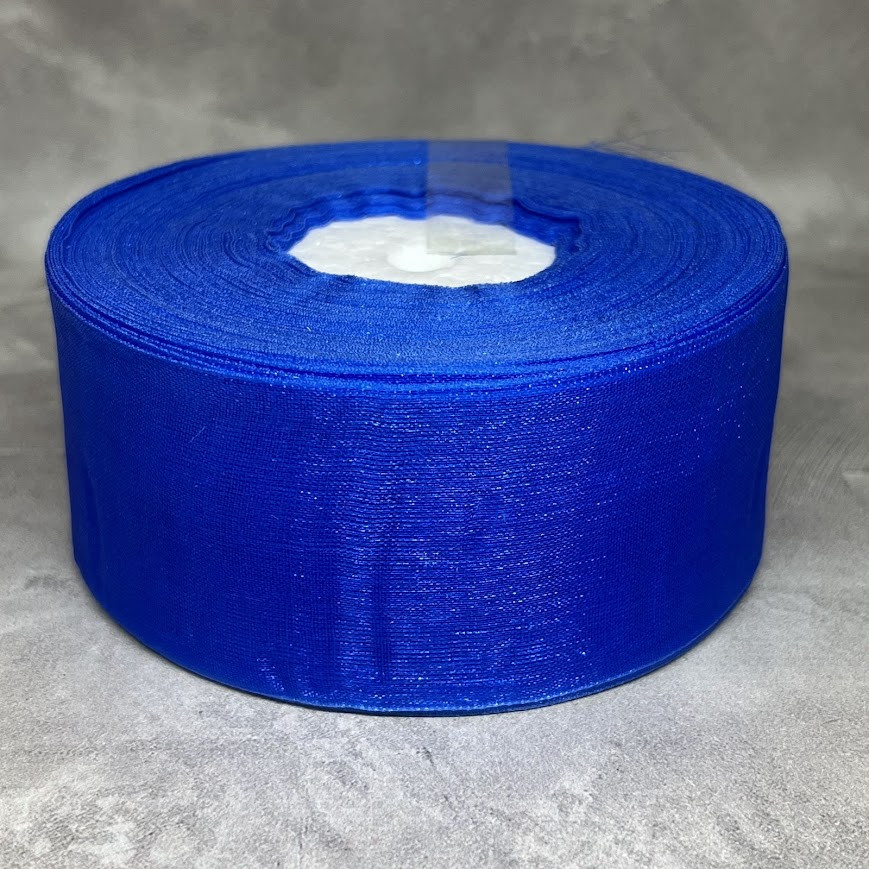 Органза (стрічка) 4 см, колір-синій, арт 08173, 1 метр, Синій, фото 1