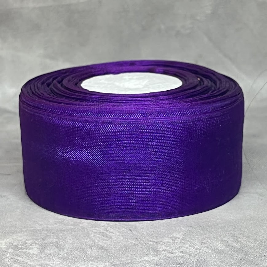 Органза (стрічка) 4 см, колір-фіолетовий, арт 08186, 1 метр, Фіолетовий, фото 1