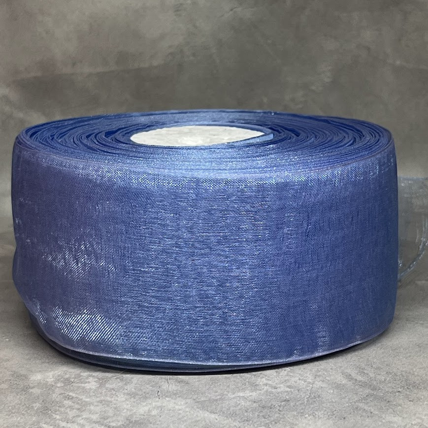 Органза (стрічка) 5 см, колір блакитний, арт 09000, 1 метр, Блакитний, фото 1