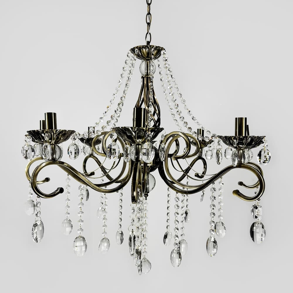 Класична люстра-підвісник на 8 ламп у бронзовому корпусі Ø 70 см | Line F | Арт. 6071/8 AB, фото 1