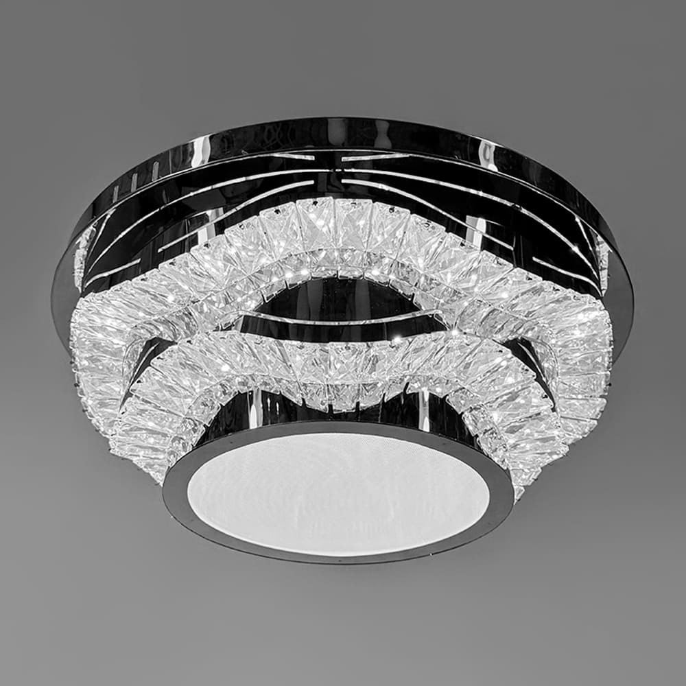 Хромована стельова люстра з прозорим кришталем Ø 58 см | Line F | Арт. C1784/600, фото 1