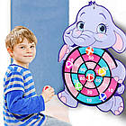 Дитячий дартс "Слоник" 43х30 см з липучками та 6 м'якими кульками для гри вдома, фото 2