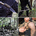 Браслет виживання з ножем із паракорду для туристів та походів, фото 2