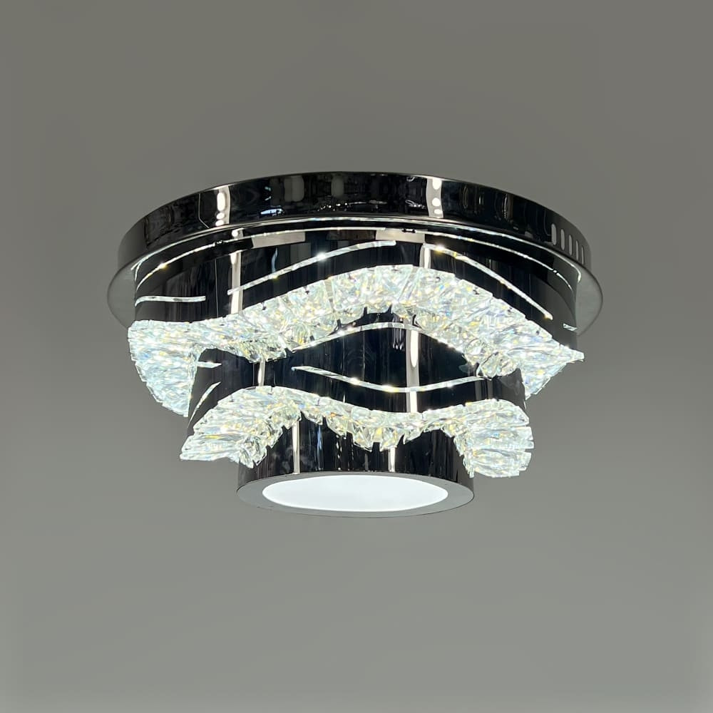 Хромована стельова люстра з прозорим кришталем Ø 40 см | Line F | Арт. C1784/400, фото 1