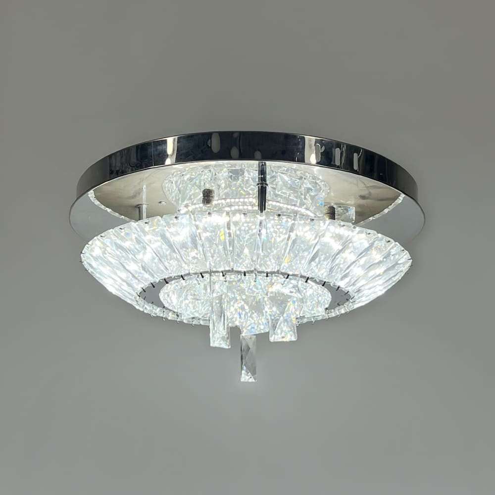 Стельова хромована люстра з прозорим кришталем Ø 40 см | Line F | Арт. C1861/400, фото 1