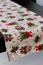 Новорічна доріжка на стіл Stripe Balls ТМ ПРОВАНС