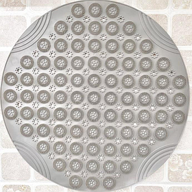 Коврик для ванной и душа из ПВХ 55*55 см круглый на присосках, противоскользящий,массажный Хаки