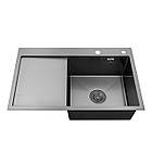 Кухонна мийка Kroner KRP Schwarze — 7849RHM PVD (3/1 мм), фото 3