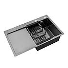 Кухонна мийка Kroner KRP Schwarze — 7849RHM PVD (3/1 мм), фото 5