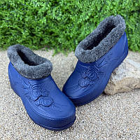Сабо (калоші) жіночі утеплені Е-001032 Сині