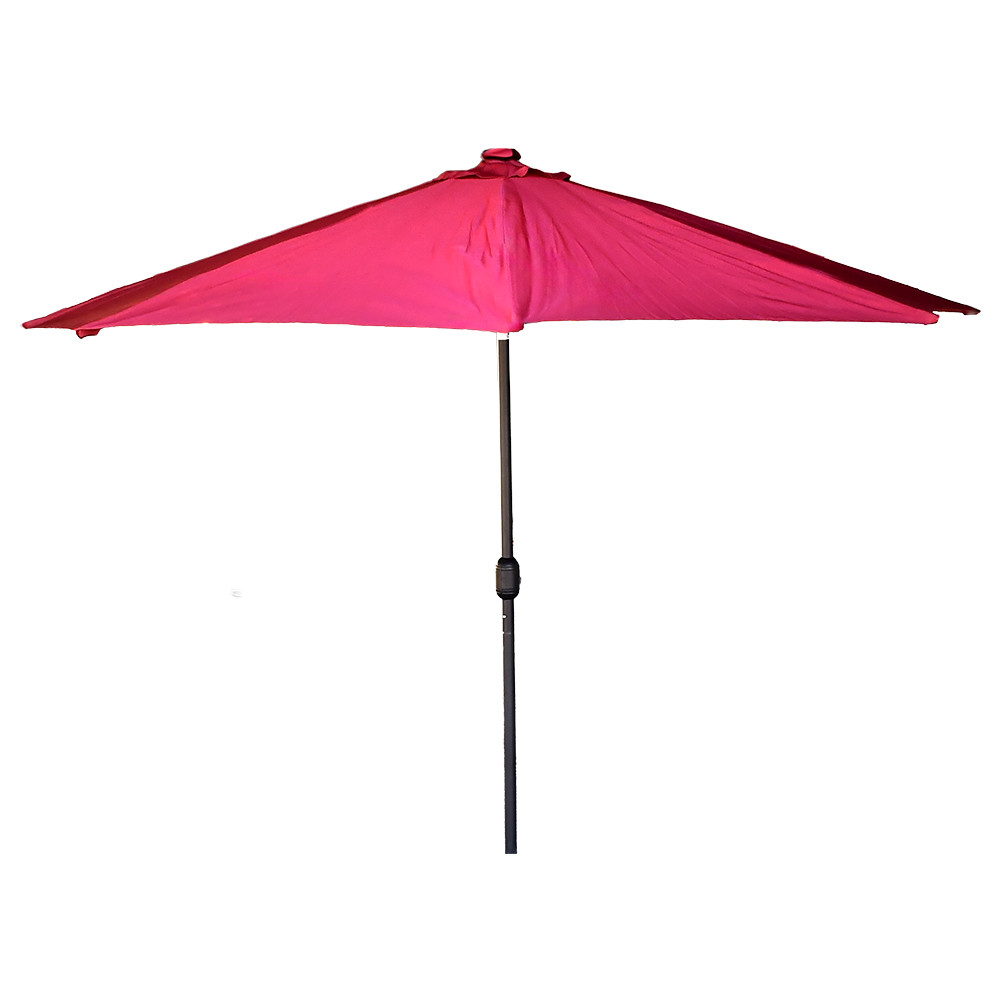 Парасолька для тераси з LED підсвіткою Stenson Кафе 3м, 8 спиць, антивітрова Червоний (MH-5307), фото 1