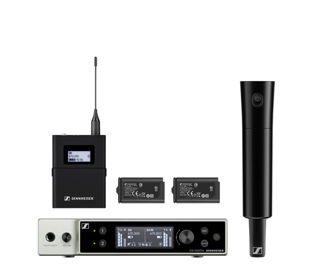 Бездротовий мікрофонний комплект із приймачем та акумуляторами Sennheiser EW-DX SK/SKM-S BASE SET (Q1-9), фото 1