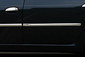 Молдинг дверей (4 шт., нерж.,) OmsaLine - Італійська нержавійка для Dacia Logan I 2008-2012 рр