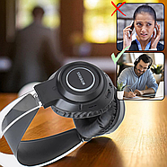 Накладні Bluetooth навушники з шумозаглушенням та RGB-підсвічуванням BT600 Чорний, фото 4