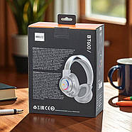 Накладні Bluetooth навушники з шумозаглушенням та RGB-підсвічуванням BT600 Чорний, фото 10