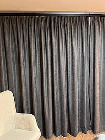 Пошита штора мікровелюр графіт