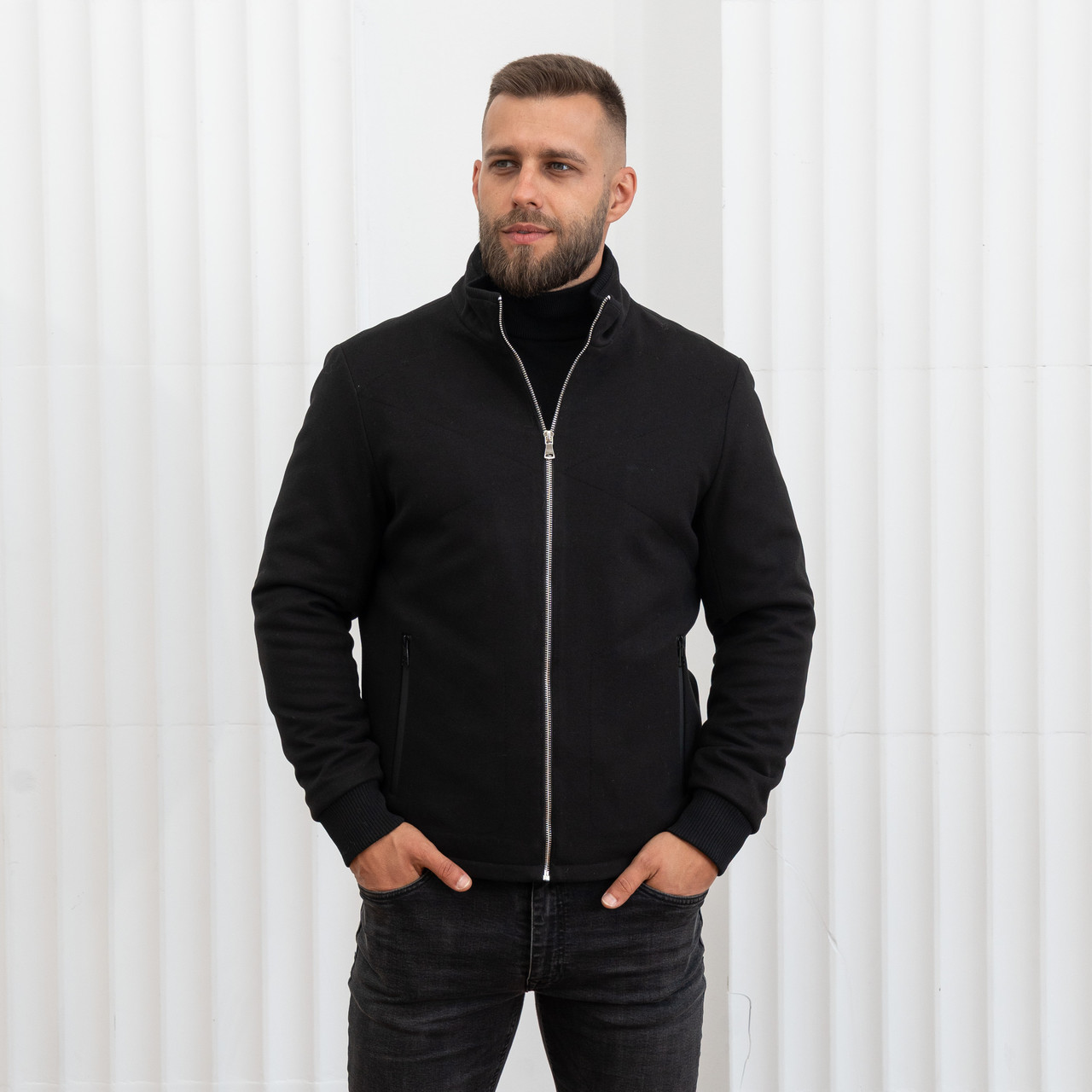 Чоловіче зимове пальто 48-62 чорний, фото 1