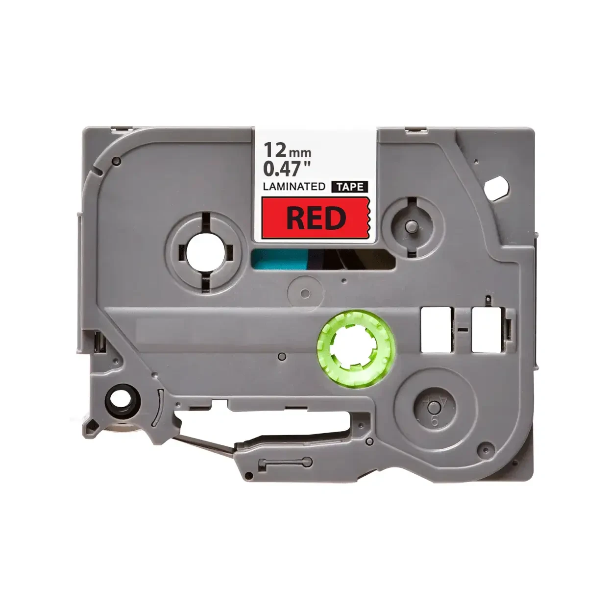 Червона ламінована стрічка 12мм 8м сумісно з Brother TZe-431 Ukrmark B-T431P чорним на червоному, фото 1