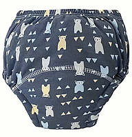 Тренувальні трусики для дітей  | багаторазові підгузки, розмір 90см (6-11кг), 1шт  (сині ведмедики)