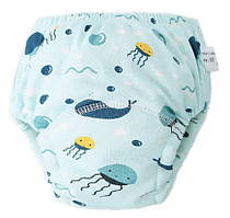 Тренувальні трусики для дітей  | багаторазові підгузки, розмір 90см (6-11кг), 1шт  (медузи)
