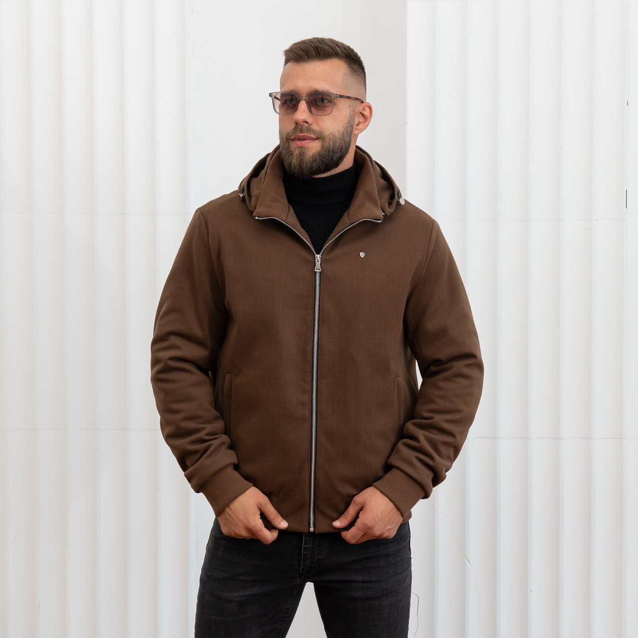 Чоловіче зимове пальто 48-58 коричневий, фото 1