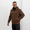 Чоловіче зимове пальто 48-58 коричневий, фото 2