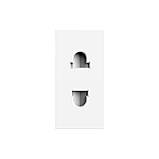 Універсальна розетка LIVOLO 2 в 1, біла, без заземлення, з захисними шторками, модуль 0.5 поста, 16А 250В, фото 2