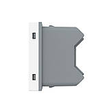 Універсальна розетка LIVOLO 2 в 1, біла, без заземлення, з захисними шторками, модуль 0.5 поста, 16А 250В, фото 3